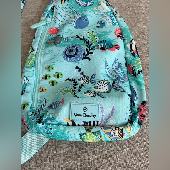VERA BRADLEY ESSENTIAL SLING BACKPACK BAG ANTILLES TREASURE FISH Sea Ocean Aqua - Picture 14 of 16